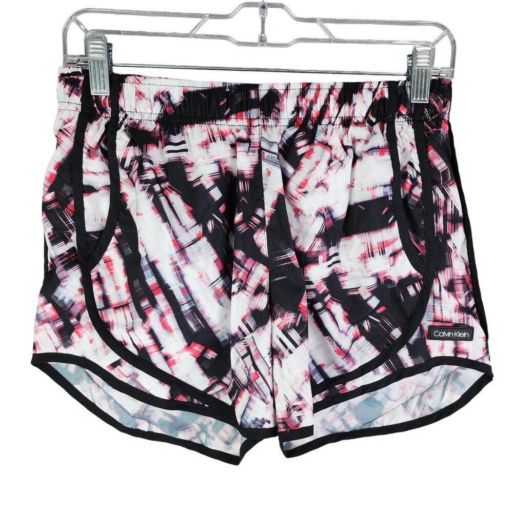 Womens Calvin Klein Athletic Running Shorts Pink White Black Size S